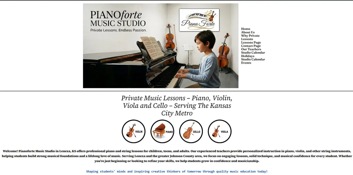 Original Piano Forte Music Studio homepage