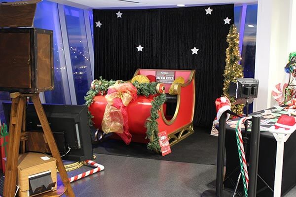Corporate party with the Santa sleigh