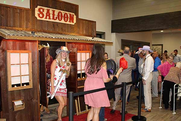 Rustic Saloon photo booth at a corporate event