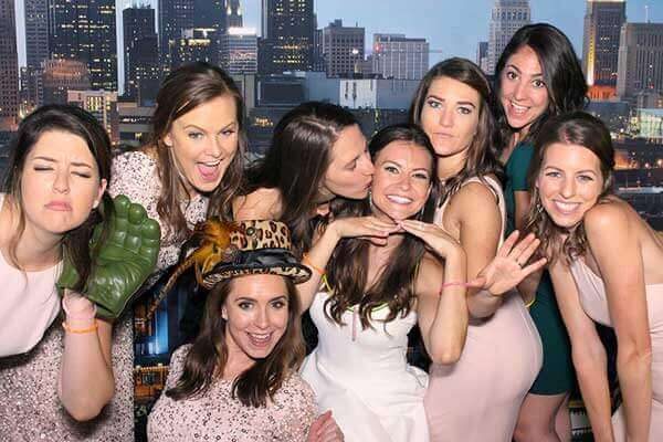 Wedding shoot with the Kansas City skyline backdrop